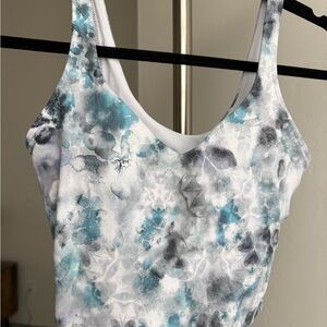 Lululemon kaleidofloral align tank top 4 size blue grey